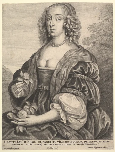 Mary Villiers, Dutchess of Lennox and Richmond by Wenceslaus Hollar, print, 1645-1650