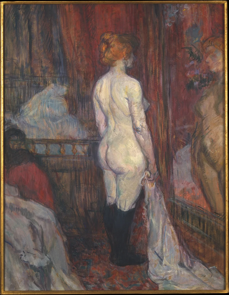 Woman before a Mirror by Henri de Toulouse-Lautrec, painting, 1897