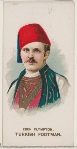 Eben Plympton Dressed as Turkish Footman, from the set Actors and Actresses, Second Series (N71) for Duke brand cigarettes by W. Duke, Sons & Co., print, 1888-1890