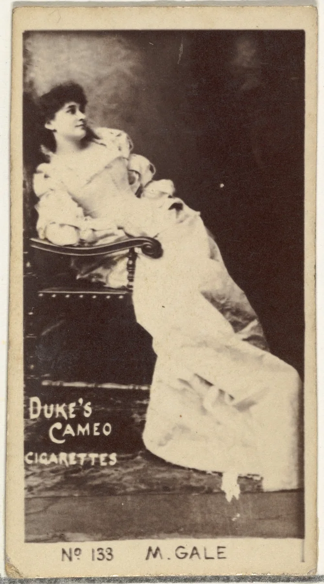 Card Number 133, M. Gale, from the Actors and Actresses series (N145-4) issued by Duke Sons & Co. to promote Cameo Cigarettes by W. Duke, Sons & Co., photograph, 1880-1889