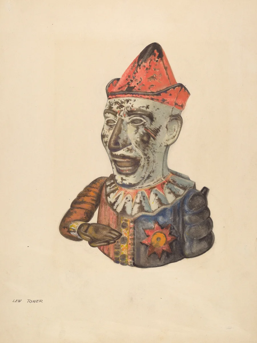 Cast Iron Toy Bank: Humpty Dumpty by Lew Tower, index of american design, 1937