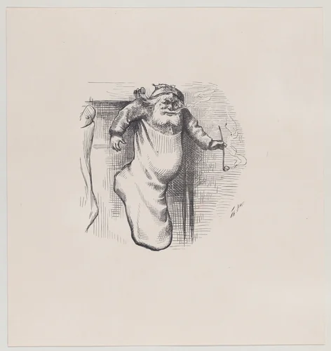 A Stocking Full (published in "Harper's Weekly," January 4, 1879) by Thomas Nast, print, 1879