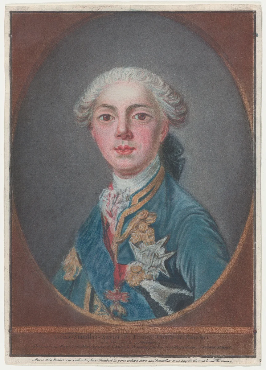 Louis-Stanislas-Xavier de France, Comte de Provence by Louis Marin Bonnet, print, 1771