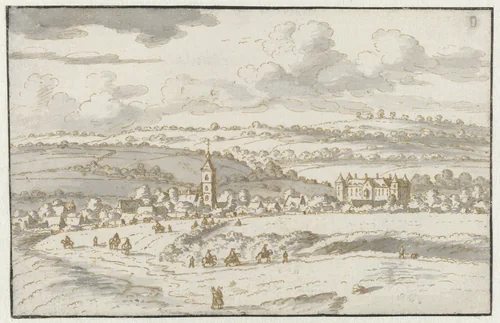 View of Lembeek, Flemish Brabant by Josua de Grave, drawing, 1675