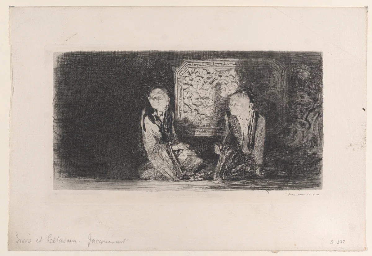 Ivory and Greenware by Jules Ferdinand Jacquemart, print, 1872