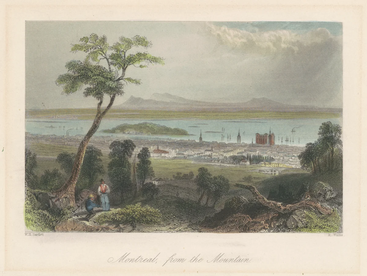 Montreal, from the Mountain by Robert Wallis; William Henry Bartlett, print, 1839-1842