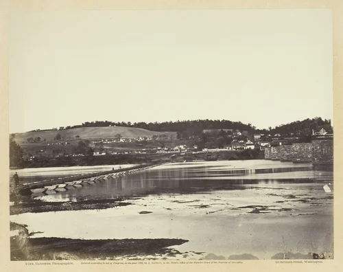 Pontoon Bridge Across the Potomac, at Berlin by Alexander Gardner, photograph, 1862