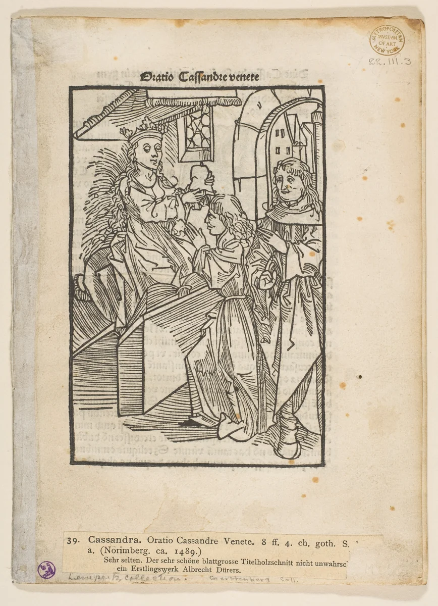 Oratio Cassandre Venete by Peter Wagner, book, 1484-1494