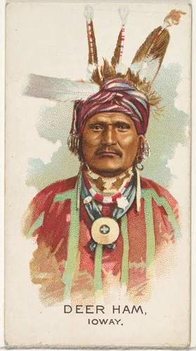 Deer Ham, Ioway, from the American Indian Chiefs series (N2) for Allen & Ginter Cigarettes Brands by Allen & Ginter, print, 1888