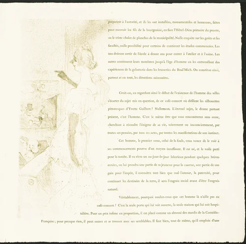 Yvette Guilbert by Henri de Toulouse-Lautrec, print, 1894