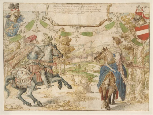 Otto, Count of Nassau and his Wife Adelheid van Vianen by Bernard van Orley, drawing, 1530-1535