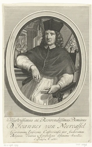 Portret van apostolisch vicaris Johannes van Neercassel by François van Bleyswijck, print, 1681-1726
