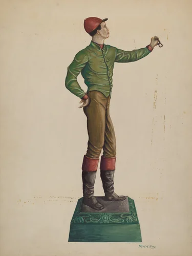 Cast Iron Jockey Hitching Post by Frank Gray, index of american design, 1938