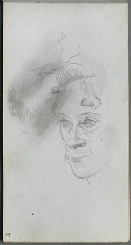 Sketchbook, page 81: Study of Faces by Ernest Meissonier, book, 1860-1869