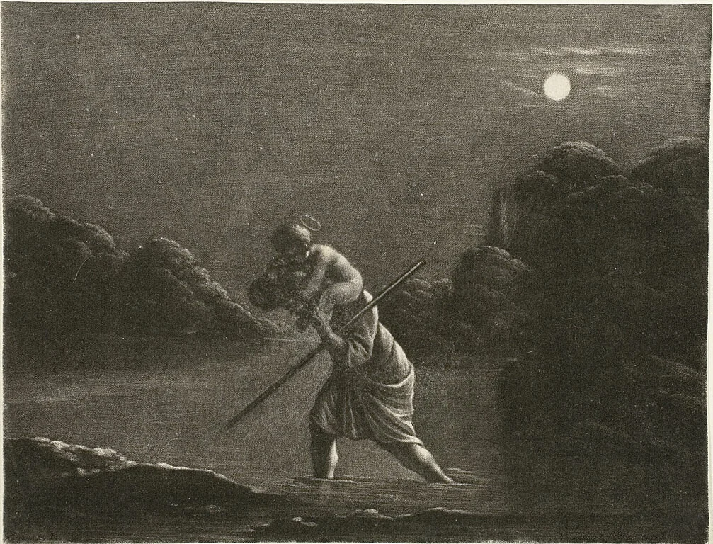 Saint Christopher by Wallerant Vaillant, print, 1665-1677