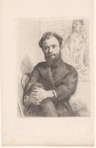 Portret van Ludovic Napoleon, Comte Lepic by Marcellin Gilbert Desboutin, print, 1876