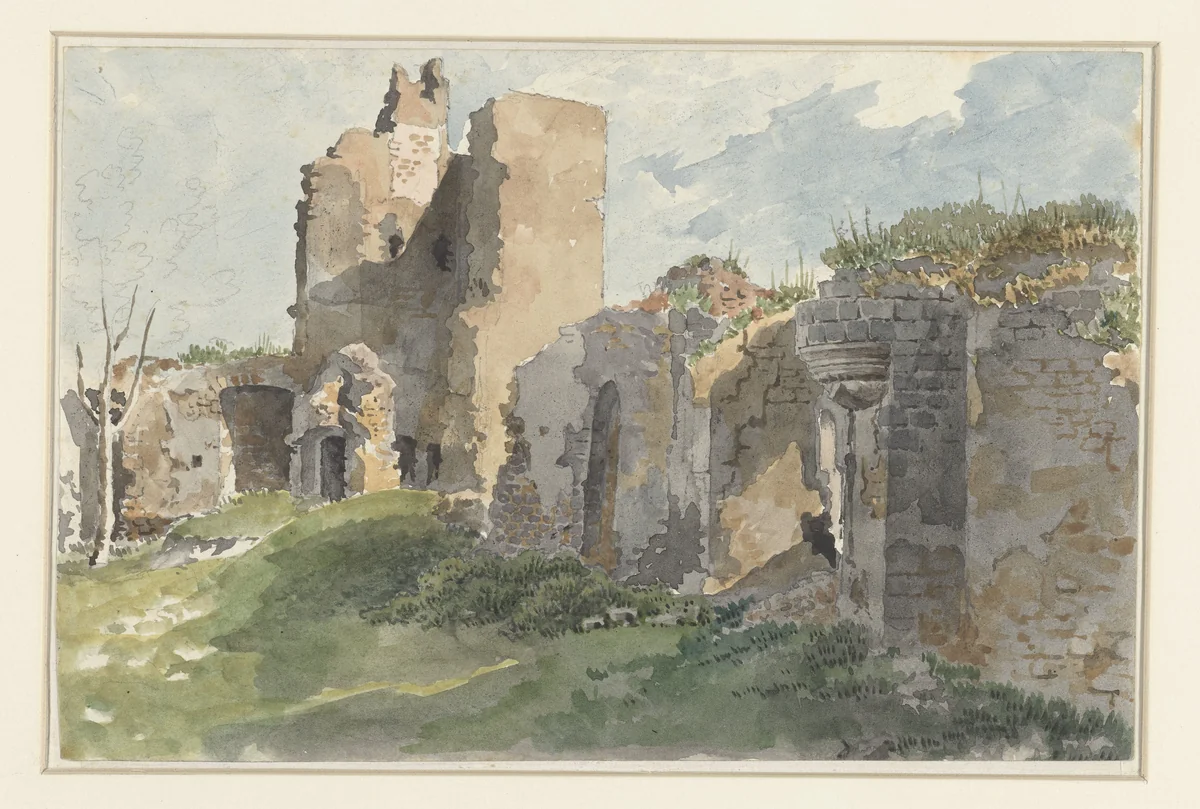 Ruïnes van de Château de Chevreuse by anonymous, drawing, 1821