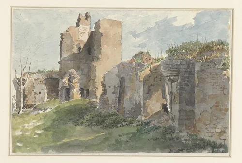 Ruïnes van de Château de Chevreuse by anonymous, drawing, 1821