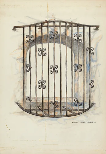 Iron Grille at Window by Harry Mann Waddell, index of american design, 1935-1942