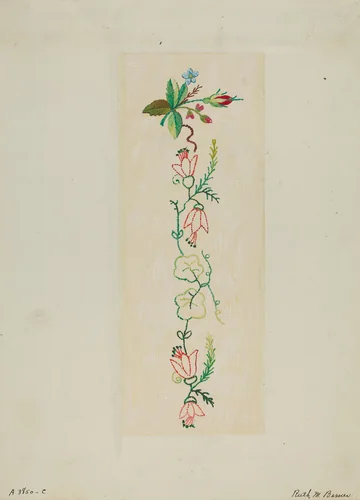 Sampler by Ruth M. Barnes, index of american design, 1937