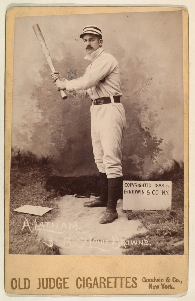A. Latham, 3rd Base, St. Louis Browns, from the series Old Judge Cigarettes by Goodwin & Company, photograph, 1888