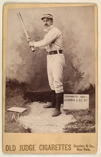 A. Latham, 3rd Base, St. Louis Browns, from the series Old Judge Cigarettes by Goodwin & Company, photograph, 1888