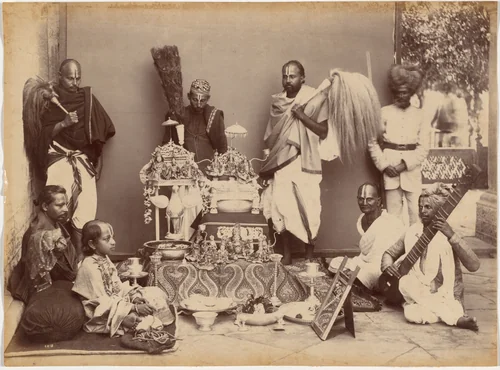Maharaja of Rewa in Prayer by Raja Deen Dayal, photograph, 1886