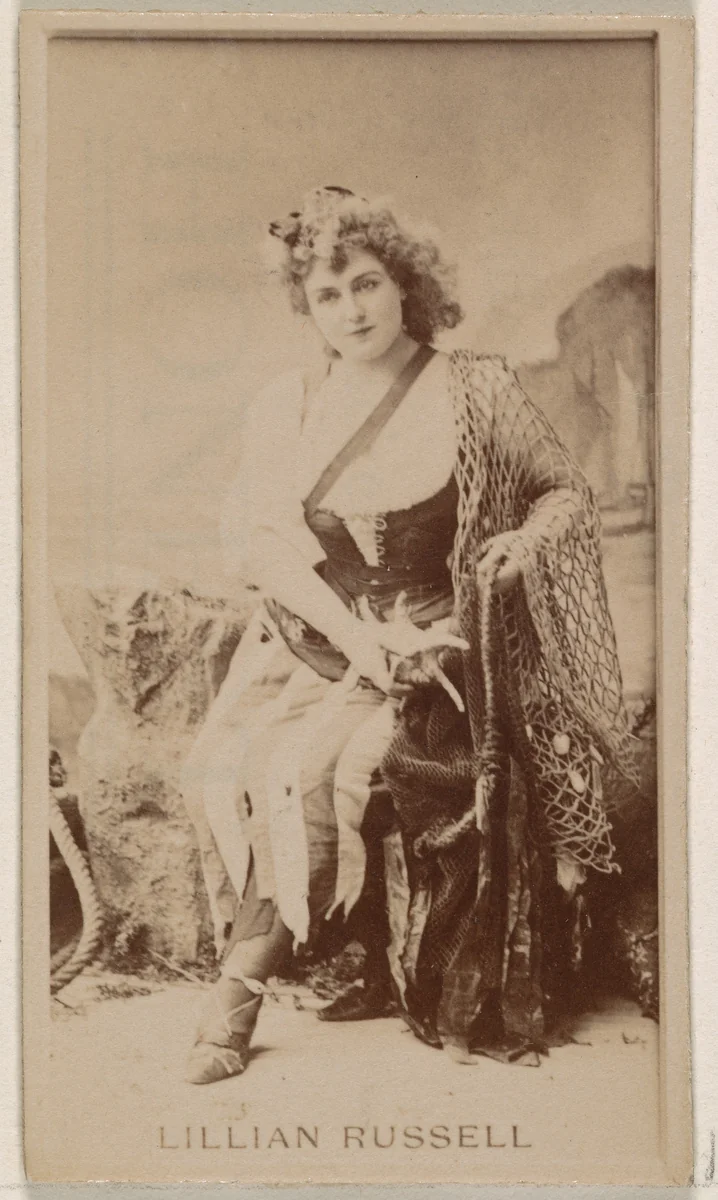Lillian Russell, from the Actresses series (N245) issued by Kinney Brothers to promote Sweet Caporal Cigarettes by Kinney Brothers Tobacco Company, photograph, 1890