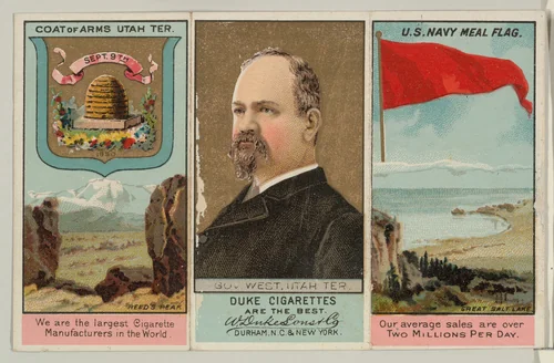 Governor West, Utah Territory, from "Governors, Arms, Etc." series (N133-2), issued by Duke Sons & Co. by W. Duke, Sons & Co., print, 1885-1892