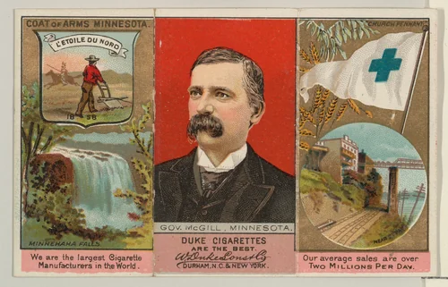 Governor McGill, Minnesota, from "Governors, Arms, Etc." series (N133-2), issued by Duke Sons & Co. by W. Duke, Sons & Co., print, 1885-1892