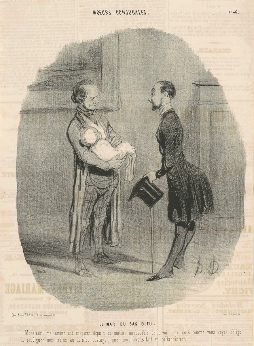 Le mari du bas-bleu... by Honoré Daumier, print, 1842