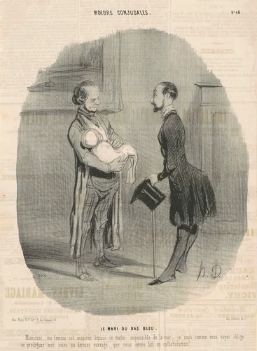 Le mari du bas-bleu... by Honoré Daumier, print, 1842