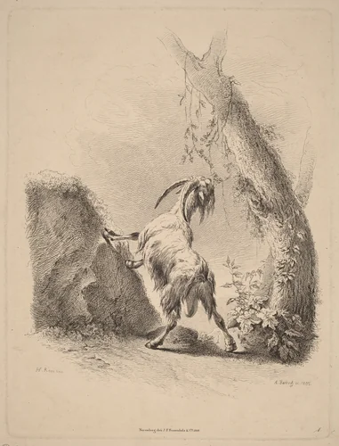 Goat in a Landscape by Adam von Bartsch, print, 1805