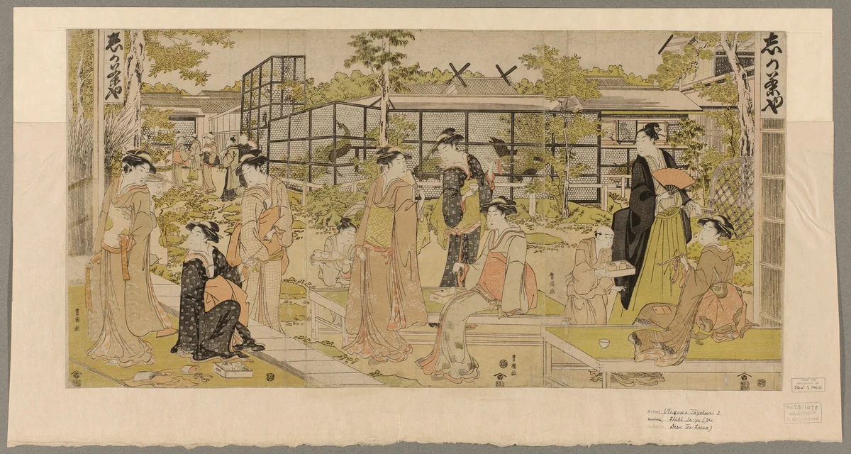 Kacho chaya by Utagawa Toyokuni I (初代 歌川 豊国), print, 1787-1798