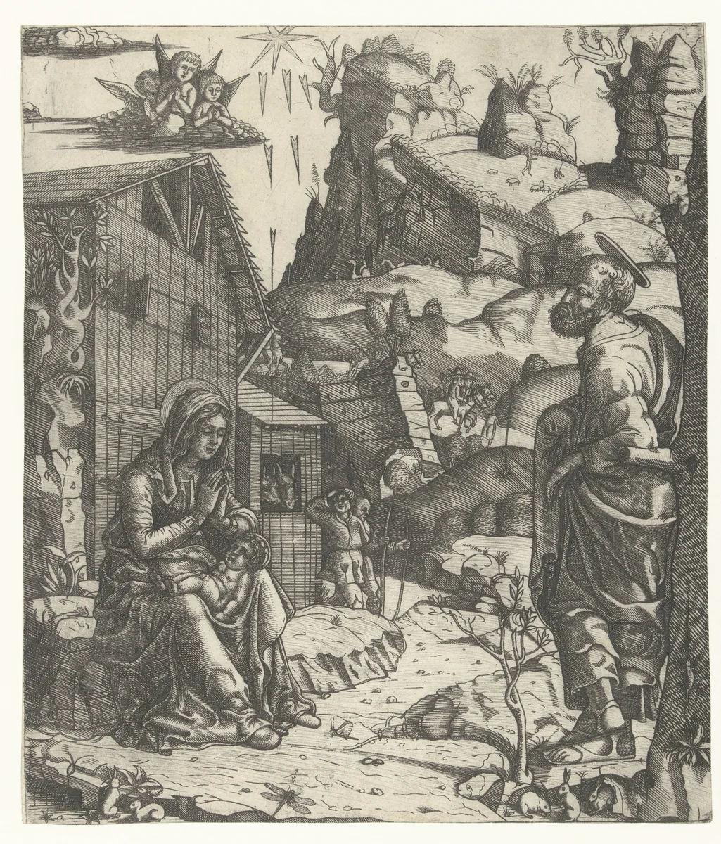 Geboorte van Christus by Unknown, print, 1495-1505