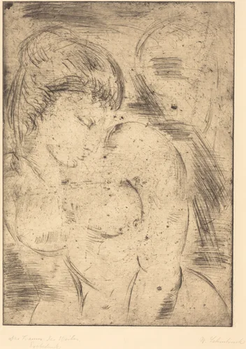 Woman's Dream (Der Traum des Weibes) by Wilhelm Lehmbruck, print, 1914