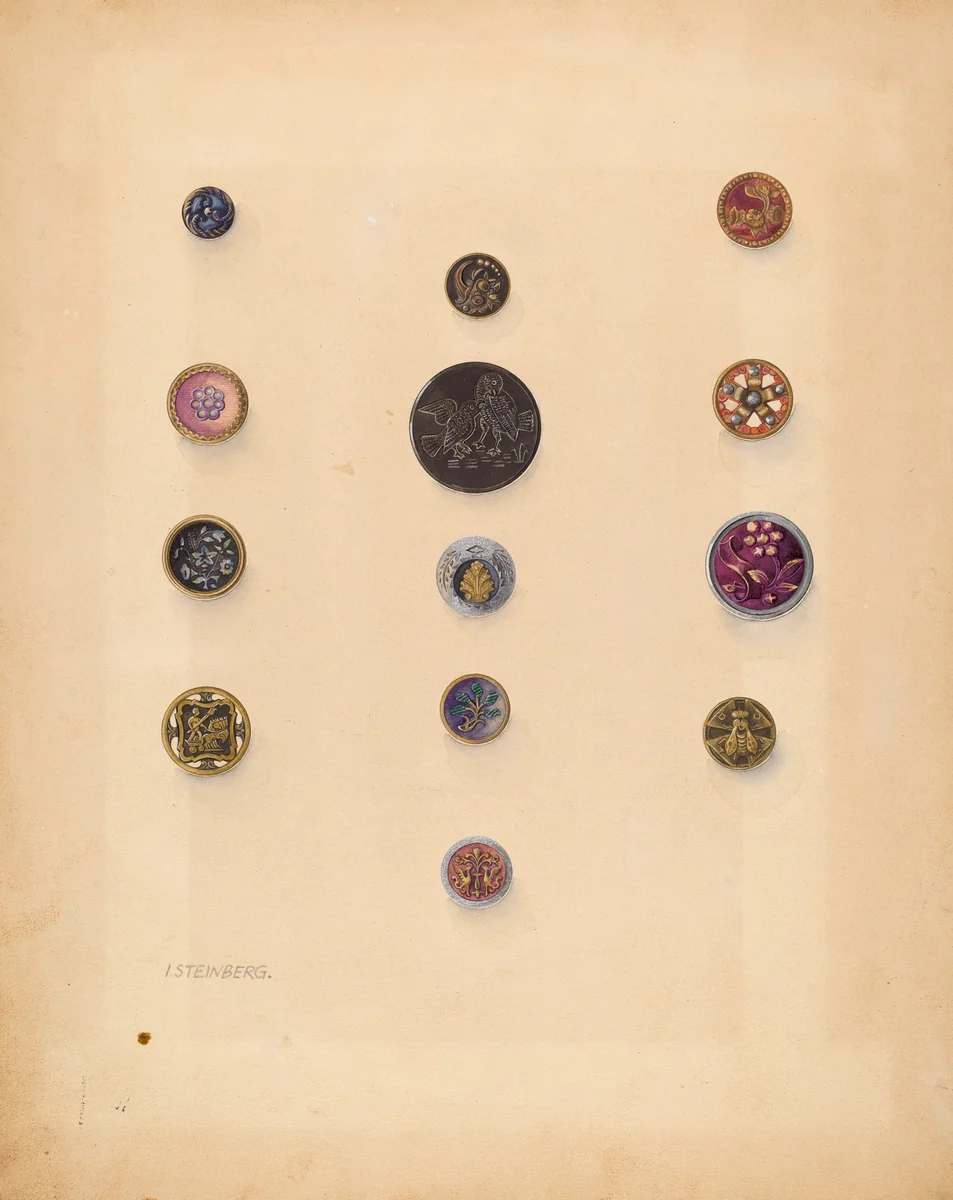 Buttons by Isidore Steinberg, index of american design, 1937