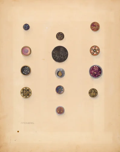Buttons by Isidore Steinberg, index of american design, 1937