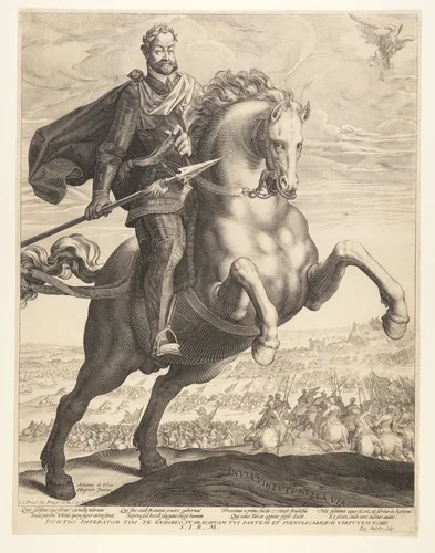 Rudolph II on Horseback by Aegidius Sadeler II, print, 1600