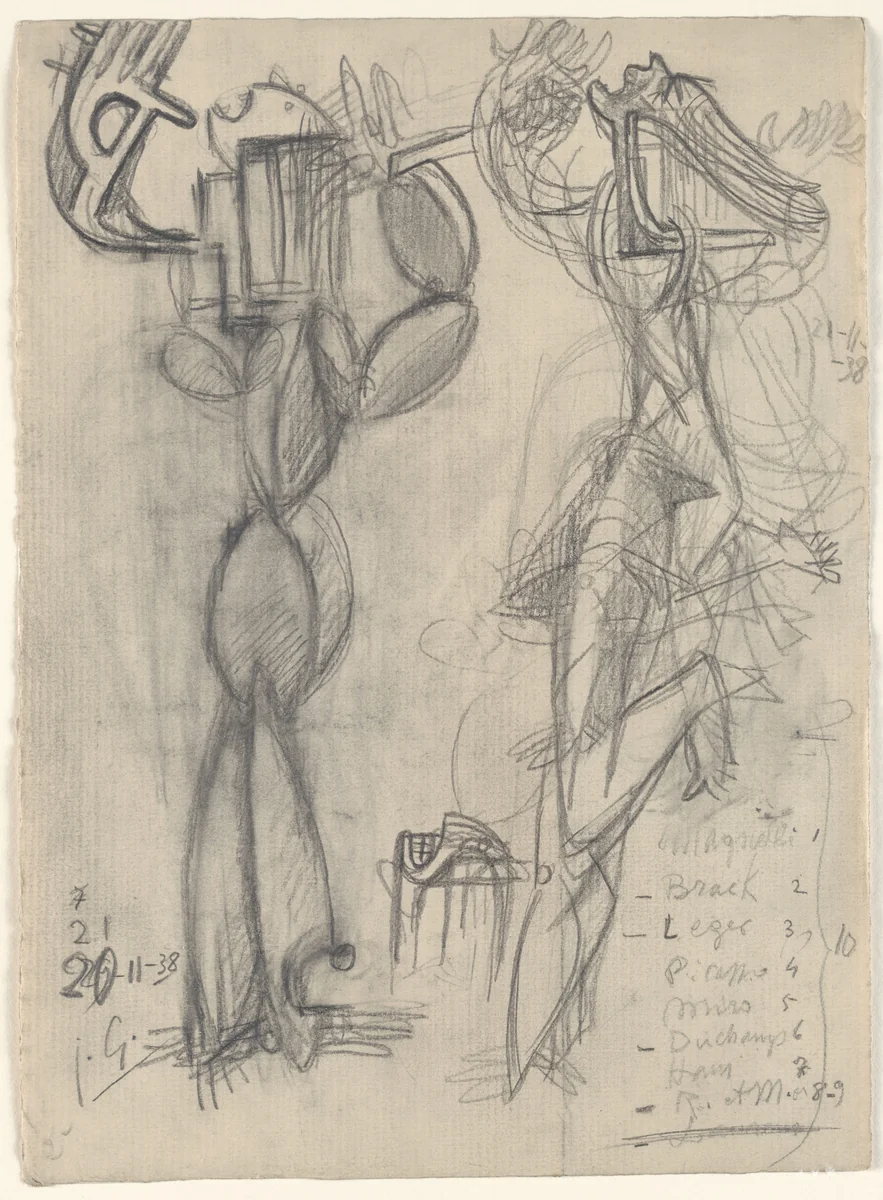 Two Figures by Julio González, drawing, 1938
