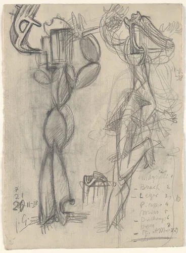 Two Figures by Julio González, drawing, 1938