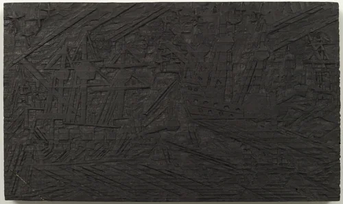 Woodblock for Ships and Stars (Schiffe und Sterne) by Lyonel Feininger, print, 1919