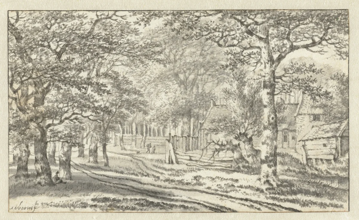 Landschap by Adriaen Hendriksz. Verboom, drawing, 1638-1675
