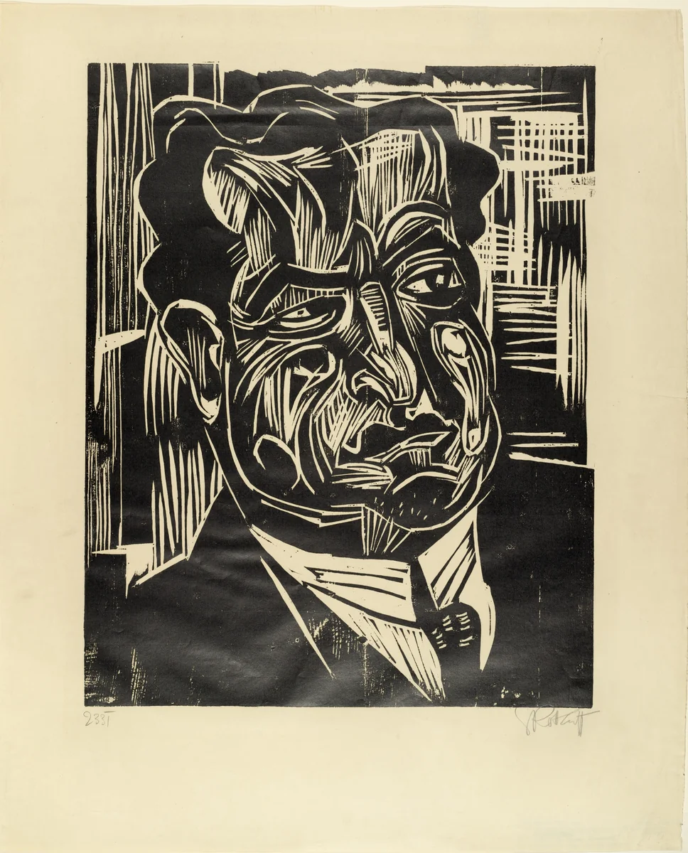 Portrait of H. Robinson (Bildnis H. Robinson) by Karl Schmidt-Rottluff, print, 1923