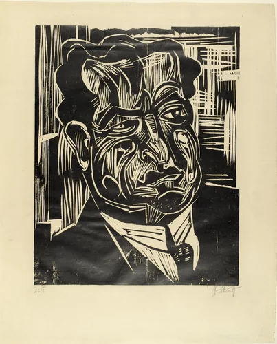 Portrait of H. Robinson (Bildnis H. Robinson) by Karl Schmidt-Rottluff, print, 1923