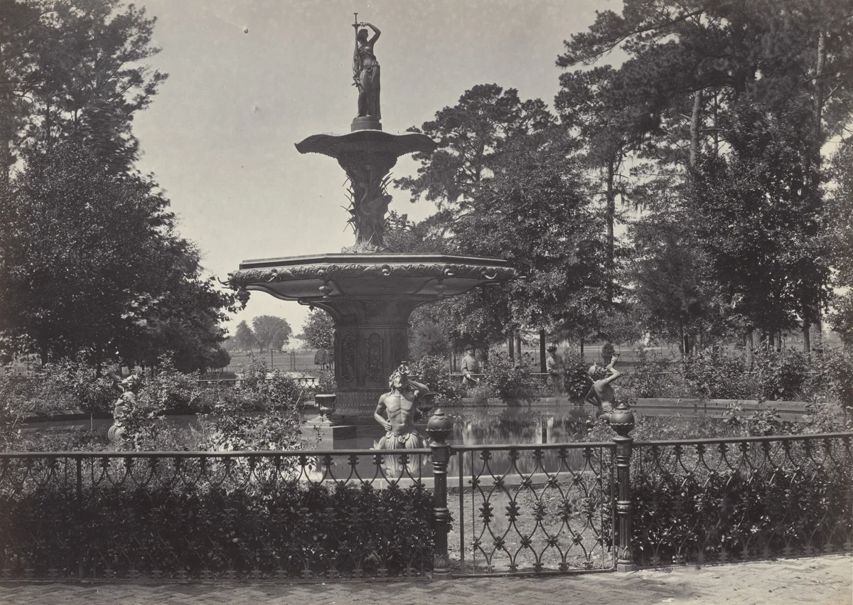 Fountain and Park, Savannah from the album Photographic Views of Sherman's Campaign by George N. Barnard, photograph, 1864