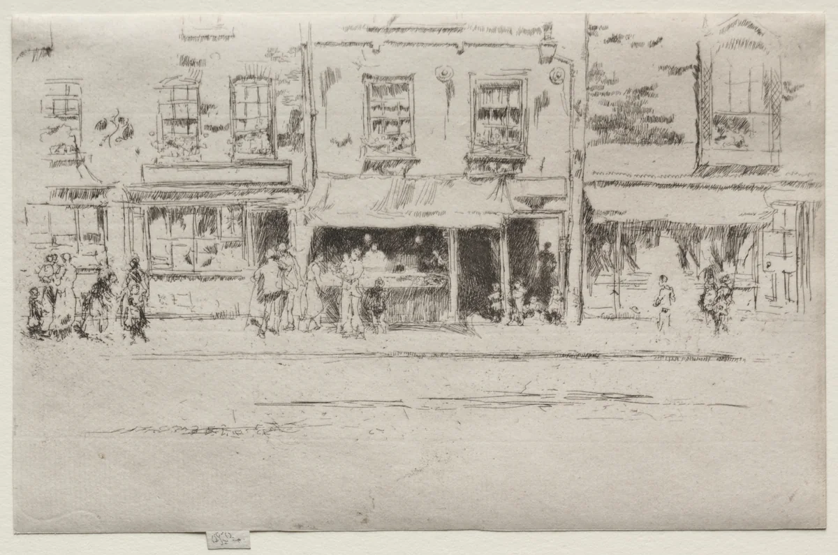 Fish Shop, Chelsea by James McNeill Whistler, print, 1886