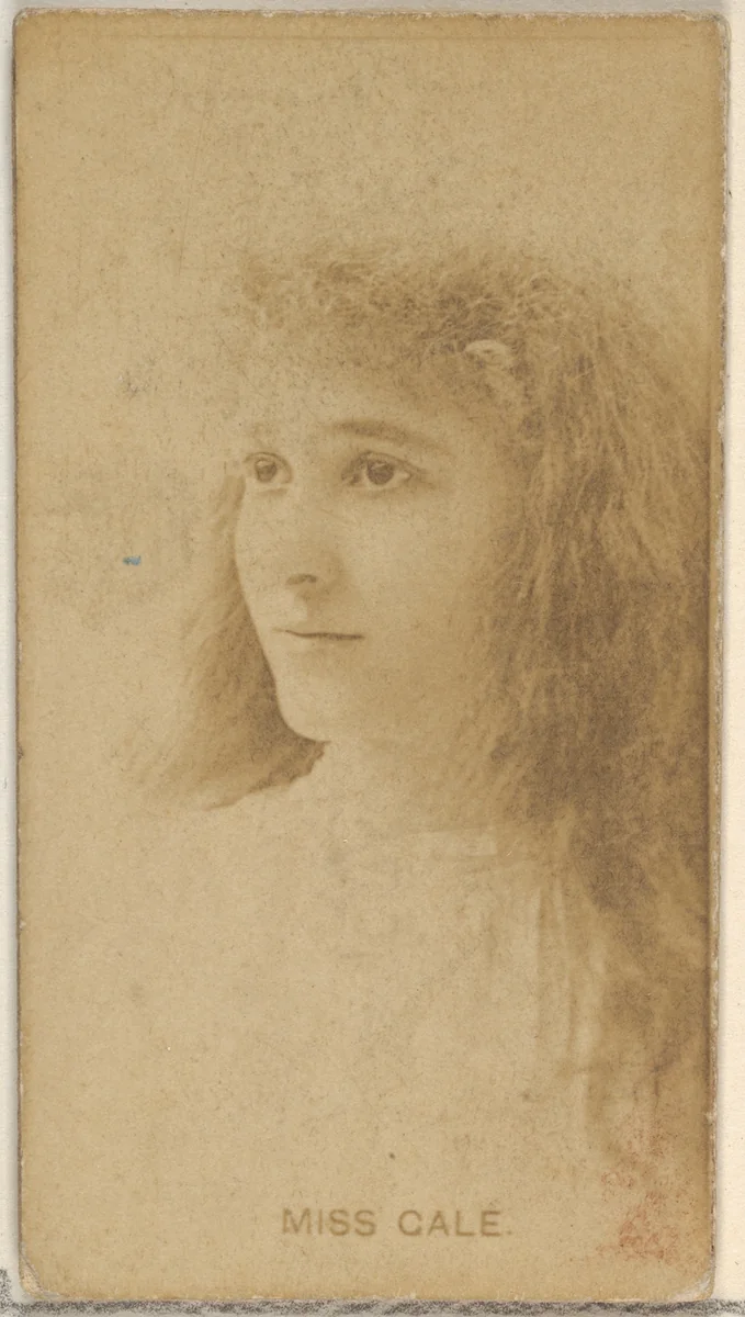 Miss Gale, from the Actors and Actresses series (N45, Type 8) for Virginia Brights Cigarettes by Allen & Ginter, photograph, 1885-1891