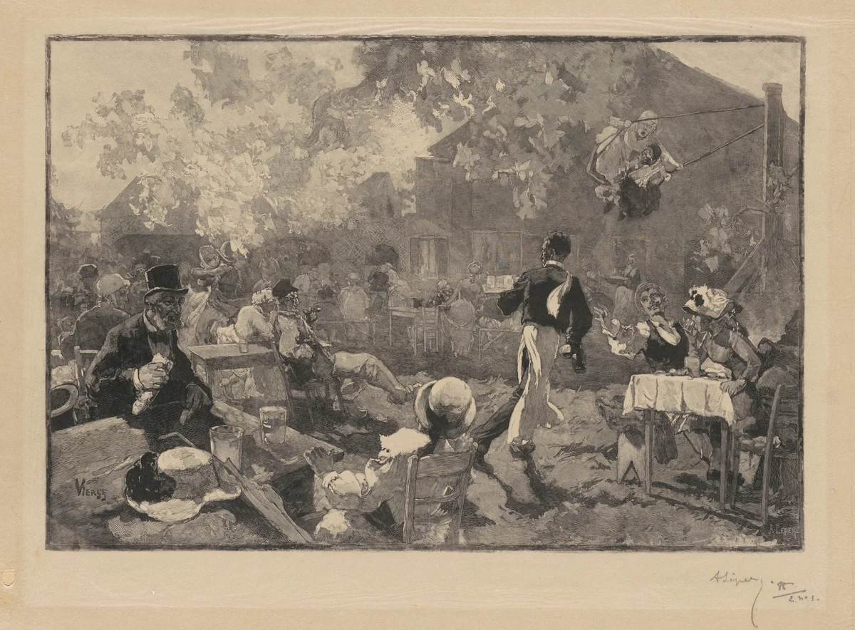 Au coq du brûyeres by Auguste Lepère; Daniel Vierge, print, 1888