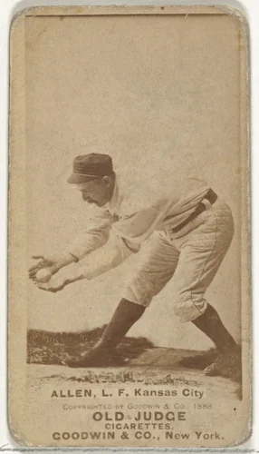 Myron Smith Allen, Left Field, Kansas City Cowboys, from the Old Judge series (N172) for Old Judge Cigarettes by Goodwin & Company, photograph, 1888